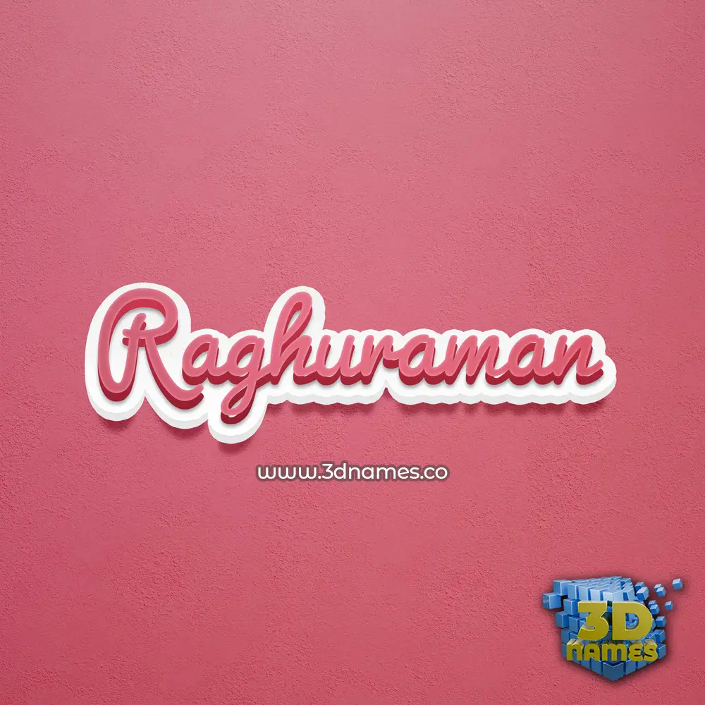 raghuraman in Red Scribble style - 3D name wallpaper
