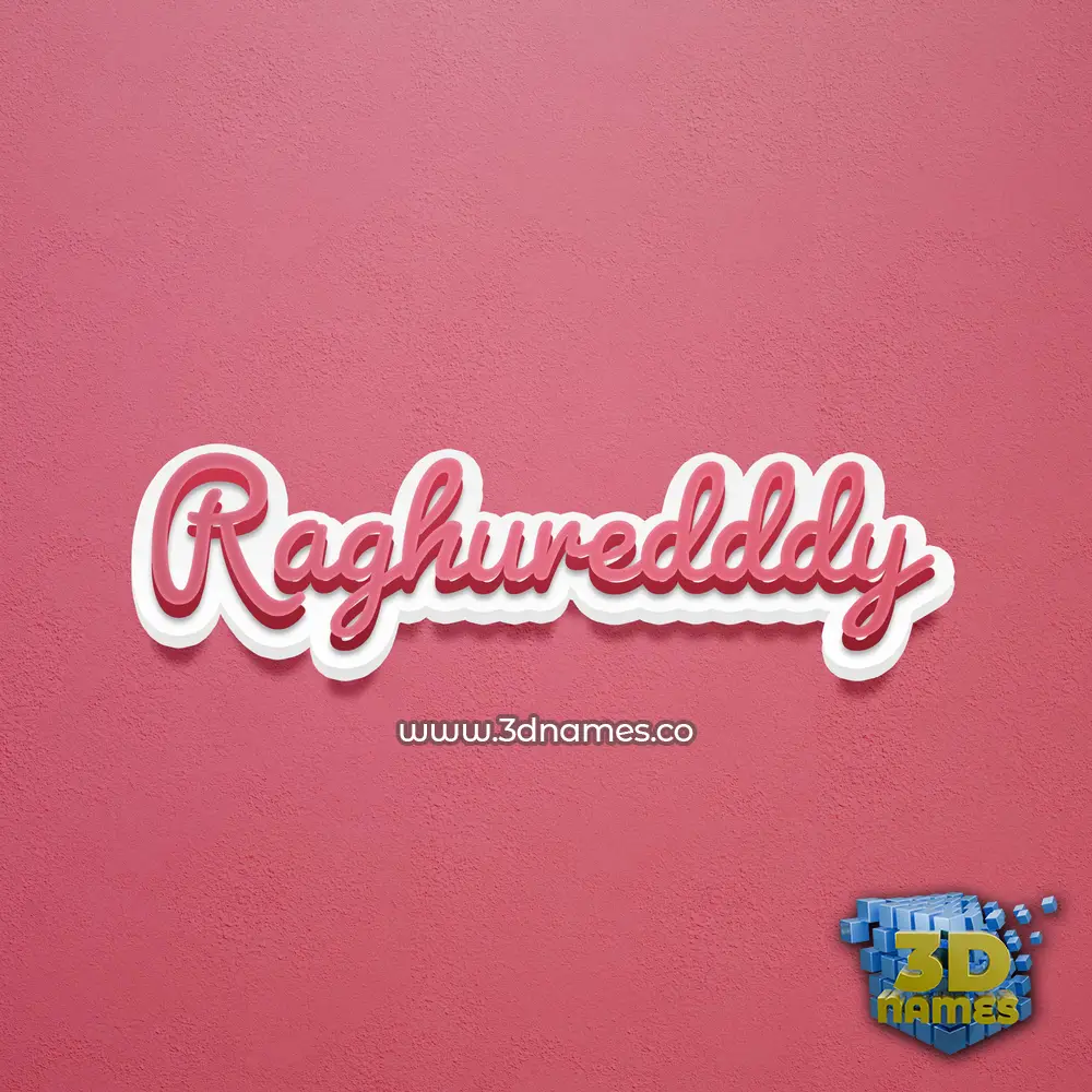 raghuredddy in Red Scribble style - 3D name wallpaper