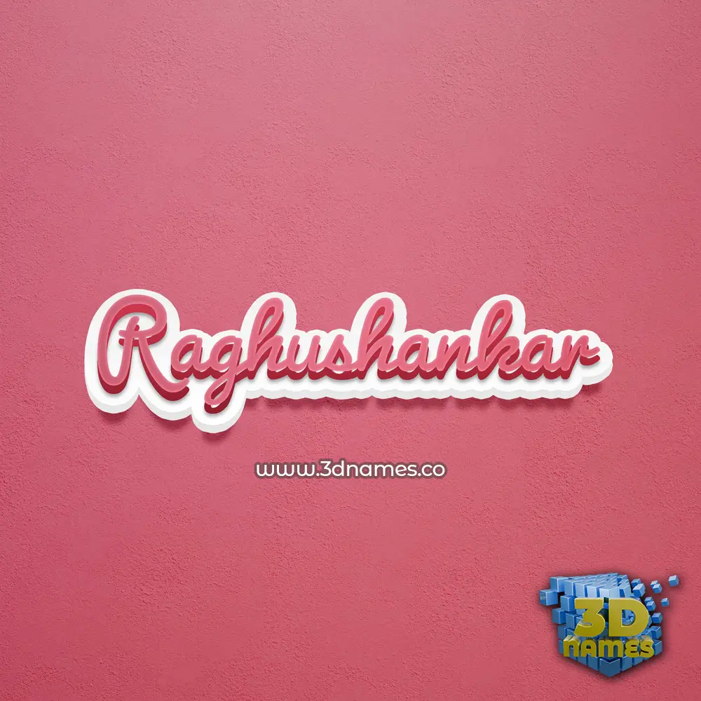 raghushankar in Red Scribble style - 3D name wallpaper