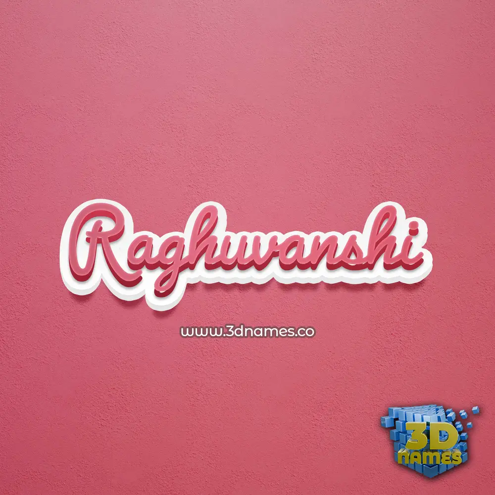 raghuvanshi in Red Scribble style - 3D name wallpaper