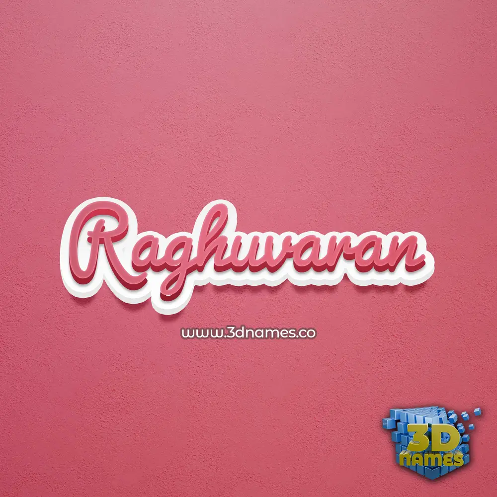 raghuvaran in Red Scribble style - 3D name wallpaper
