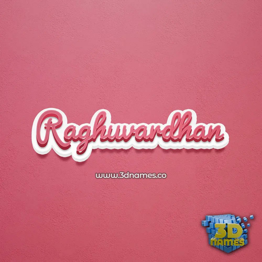 raghuvardhan in Red Scribble style - 3D name wallpaper
