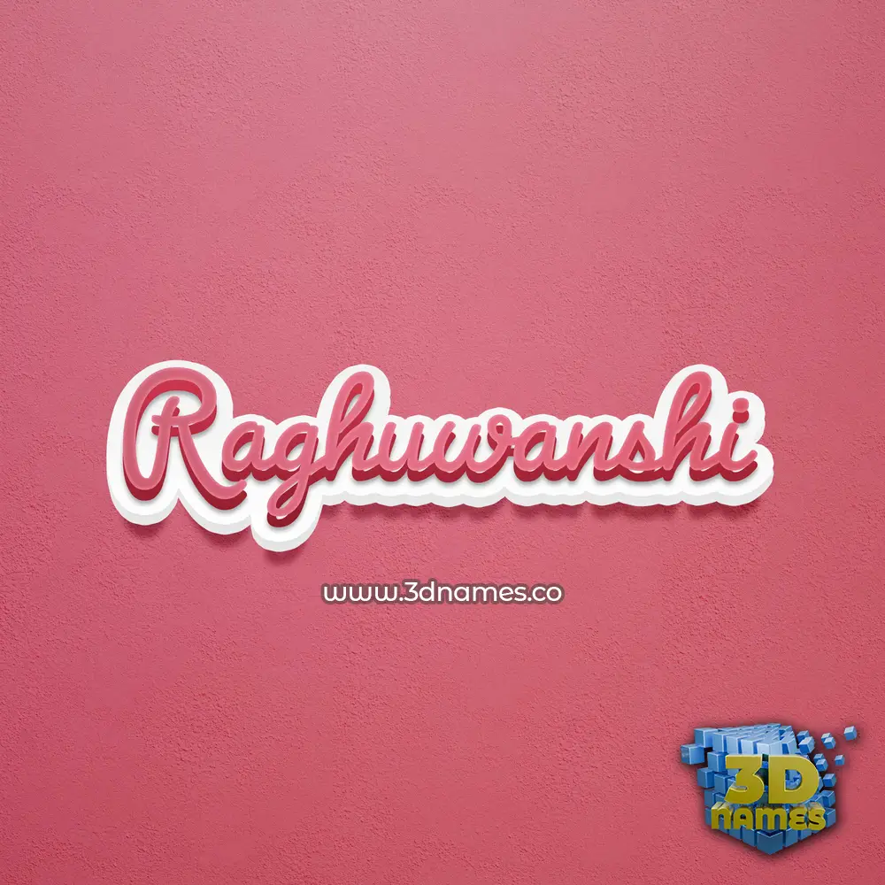 raghuwanshi in Red Scribble style - 3D name wallpaper