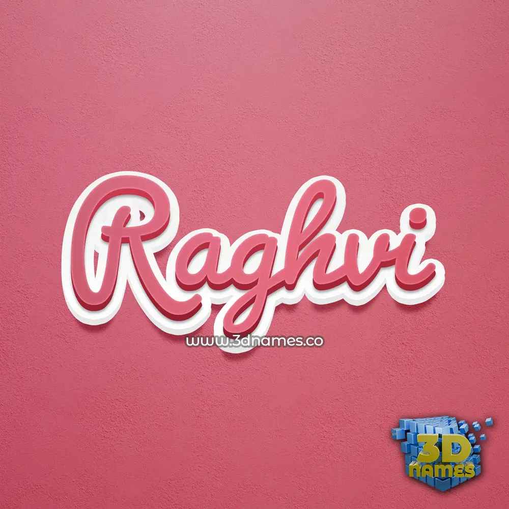 raghvi in Red Scribble style - 3D name wallpaper