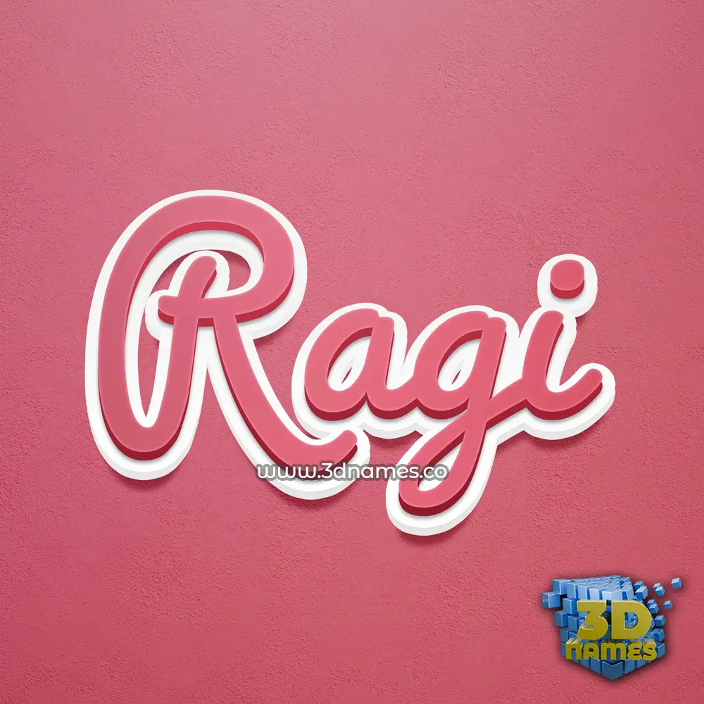 ragi in Red Scribble style - 3D name wallpaper