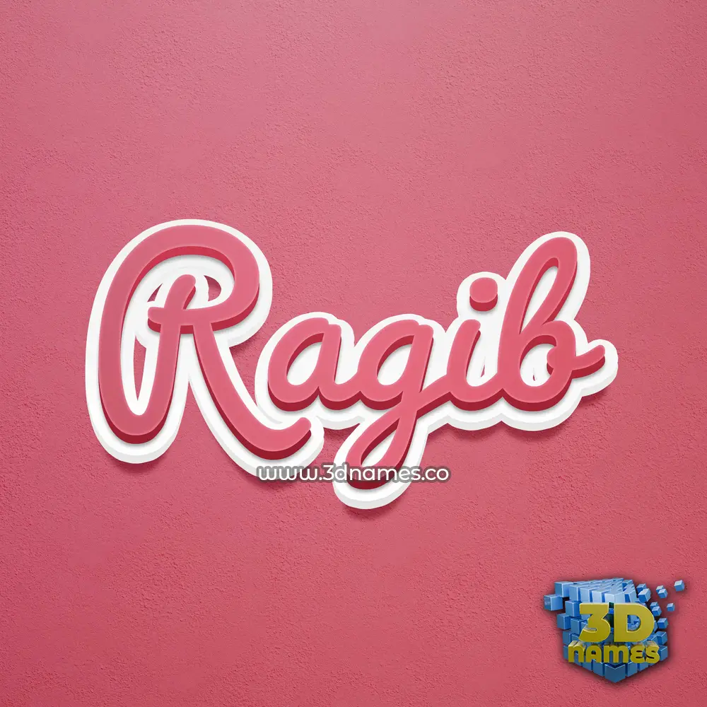 ragib in Red Scribble style - 3D name wallpaper