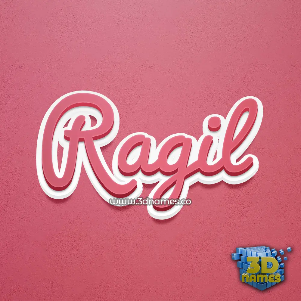 ragil in Red Scribble style - 3D name wallpaper