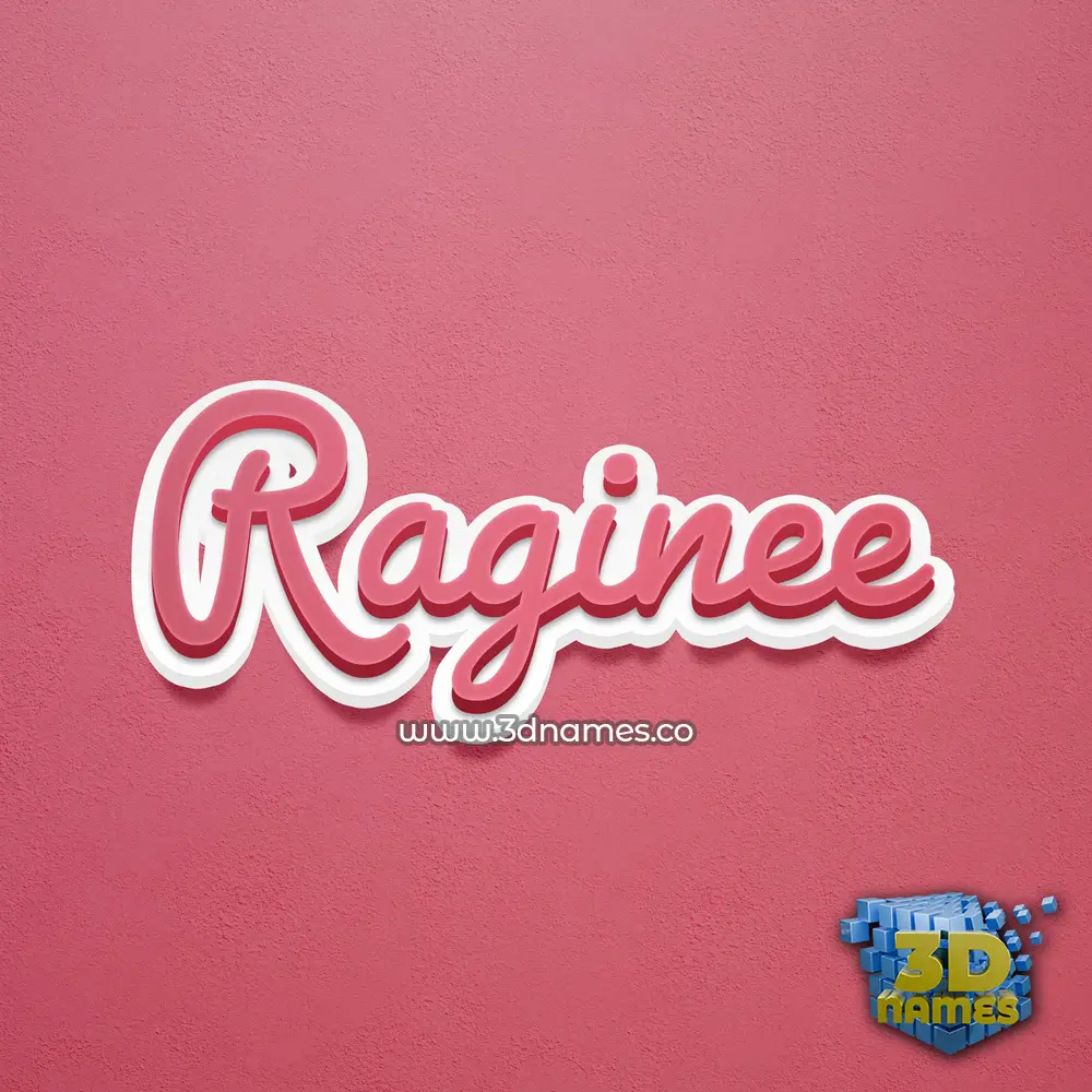 raginee in Red Scribble style - 3D name wallpaper