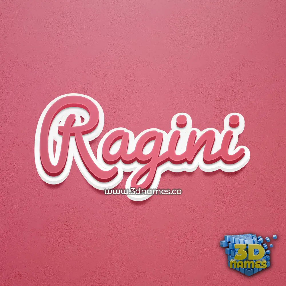 ragini in Red Scribble style - 3D name wallpaper