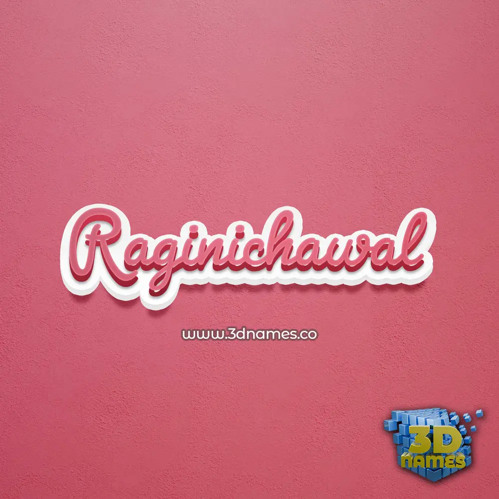 raginichawal in Red Scribble style - 3D name wallpaper