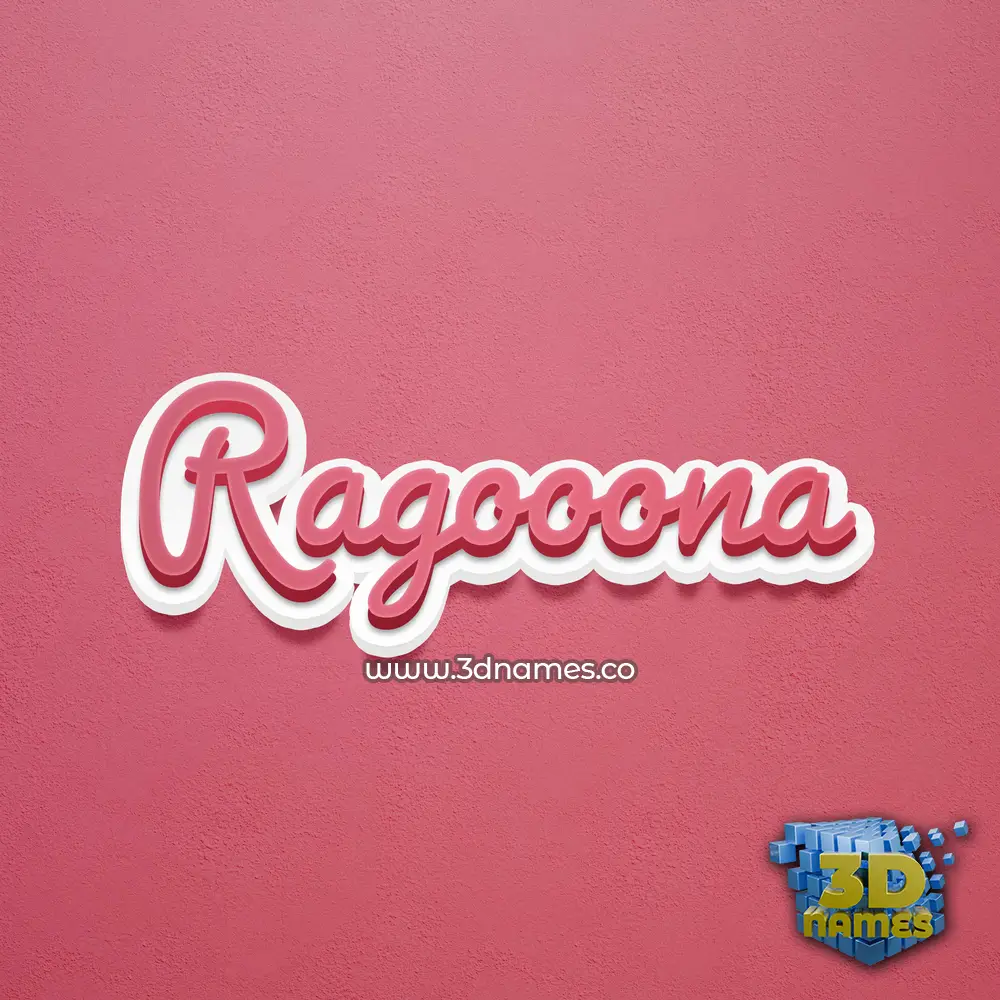 ragooona in Red Scribble style - 3D name wallpaper