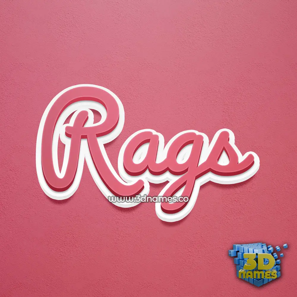 rags in Red Scribble style - 3D name wallpaper