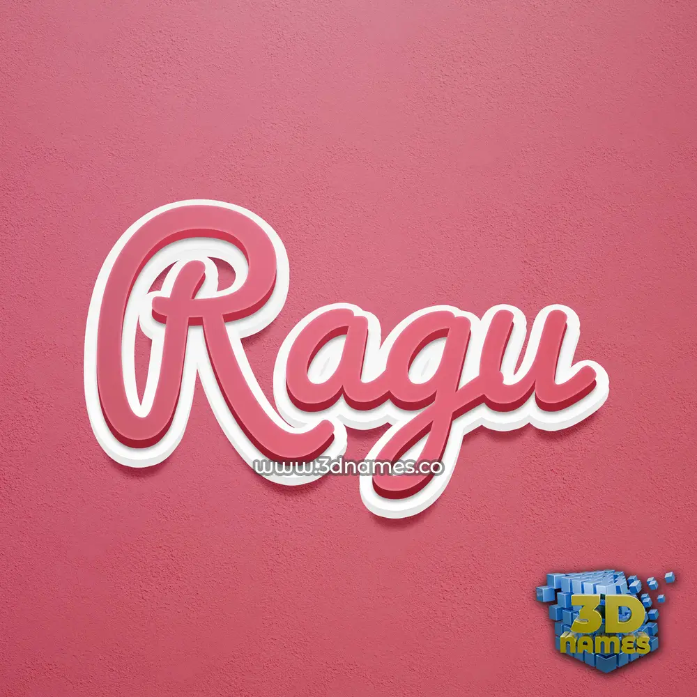 ragu in Red Scribble style - 3D name wallpaper