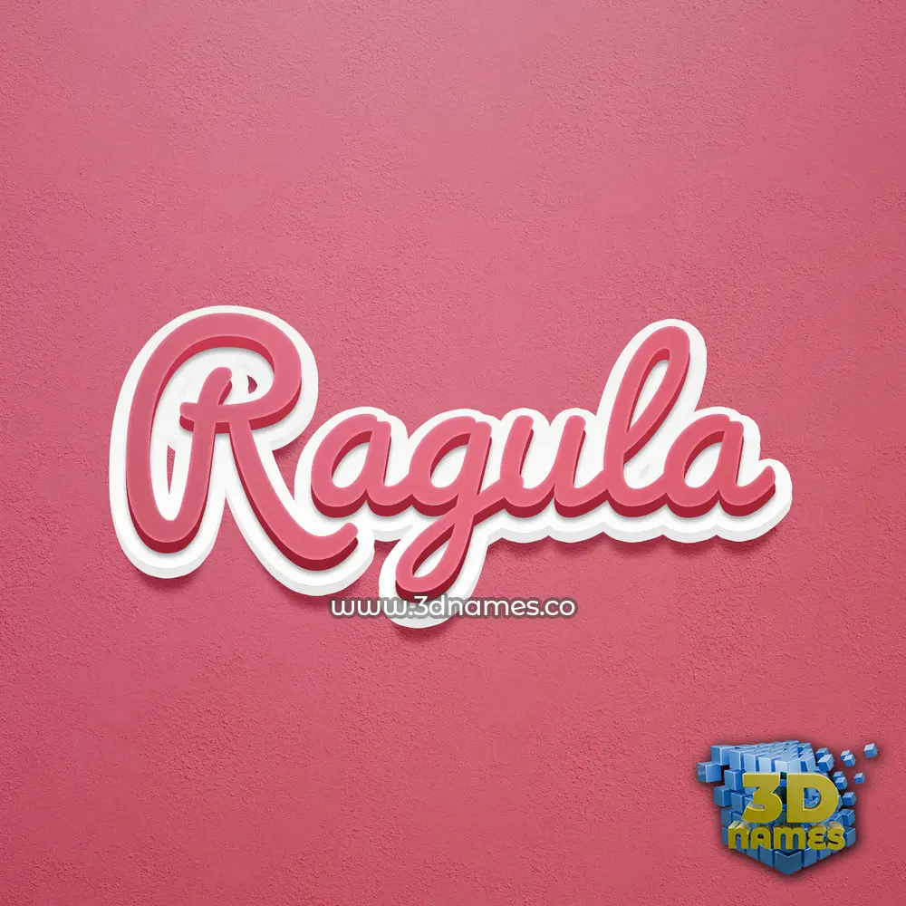 ragula in Red Scribble style - 3D name wallpaper