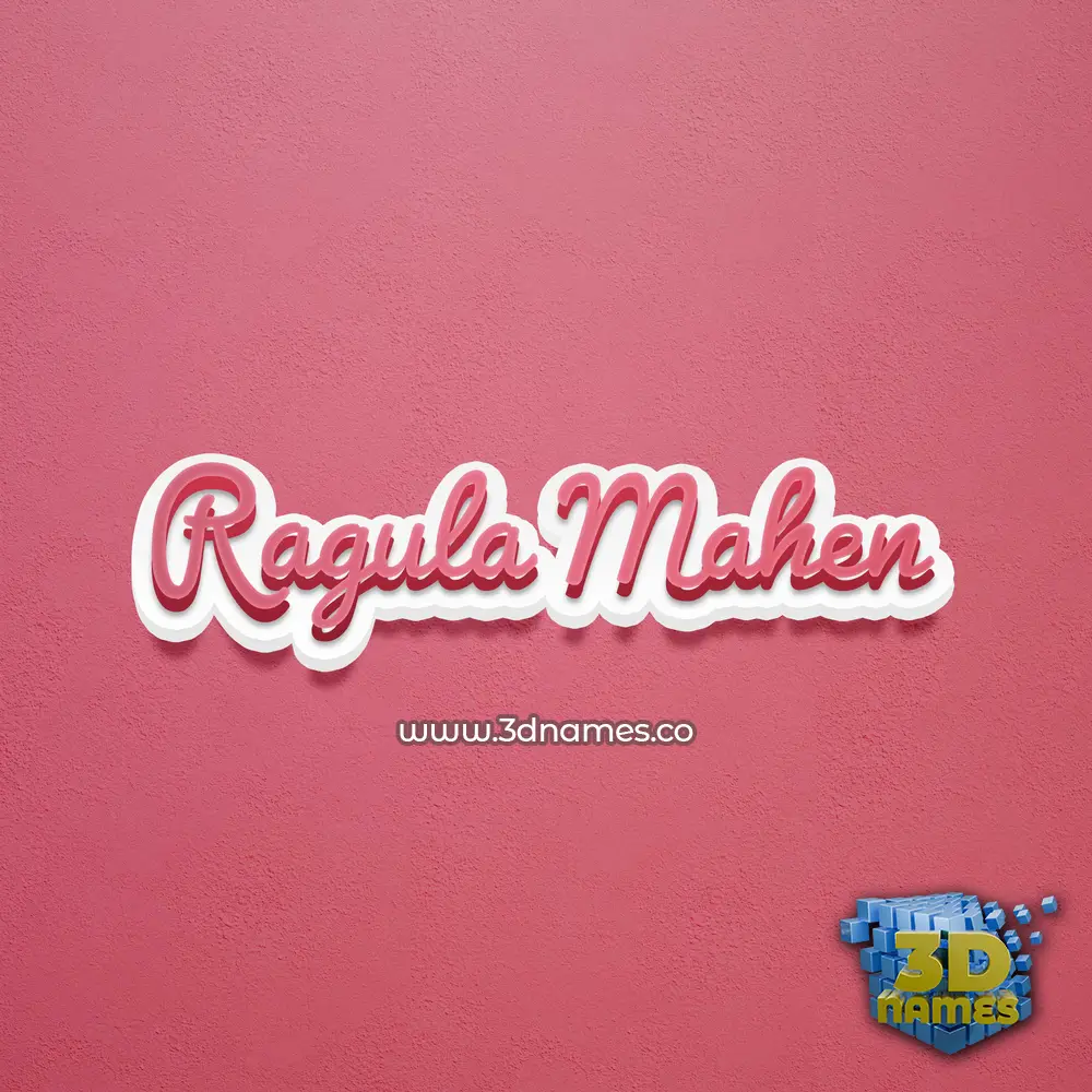ragula mahen in Red Scribble style - 3D name wallpaper