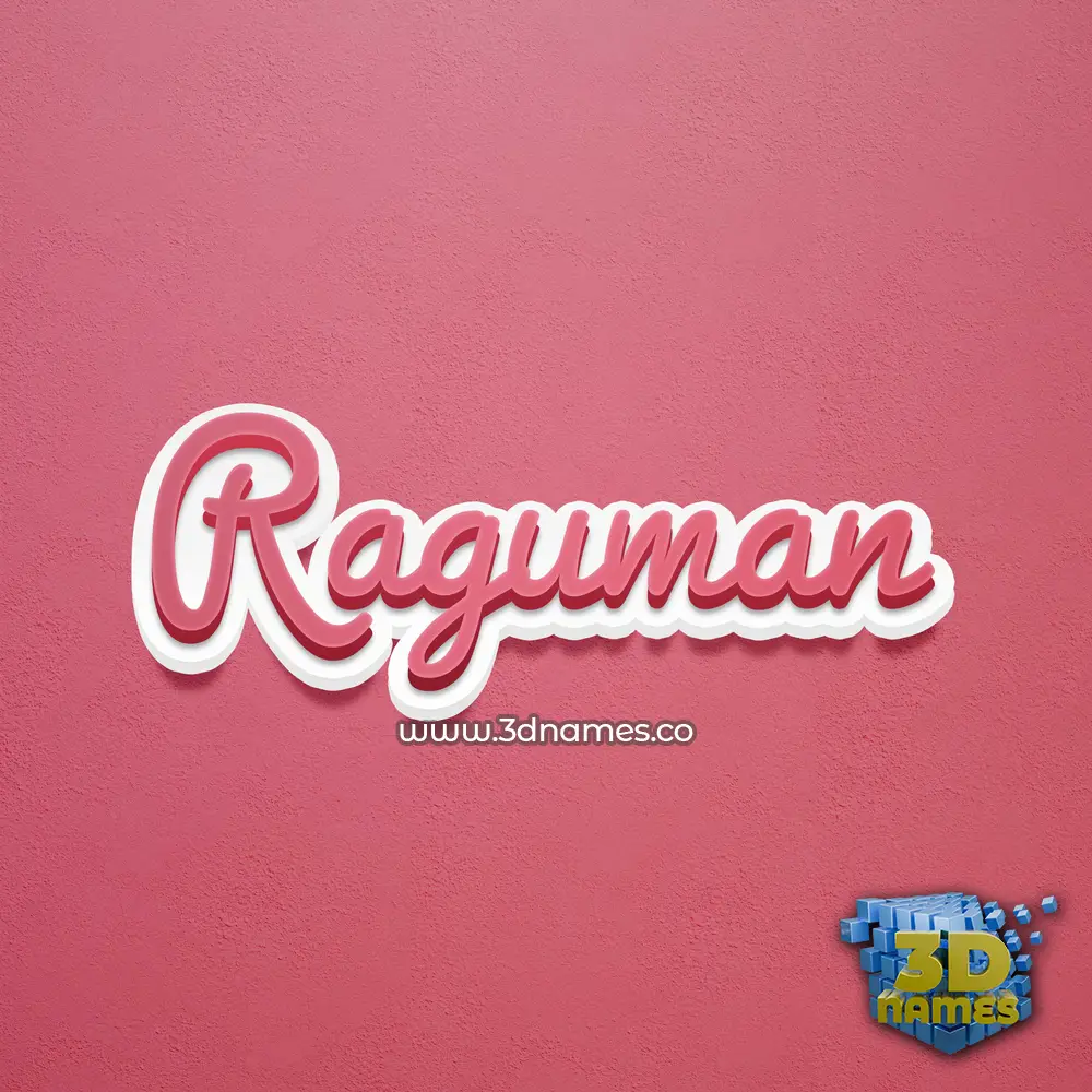 raguman in Red Scribble style - 3D name wallpaper