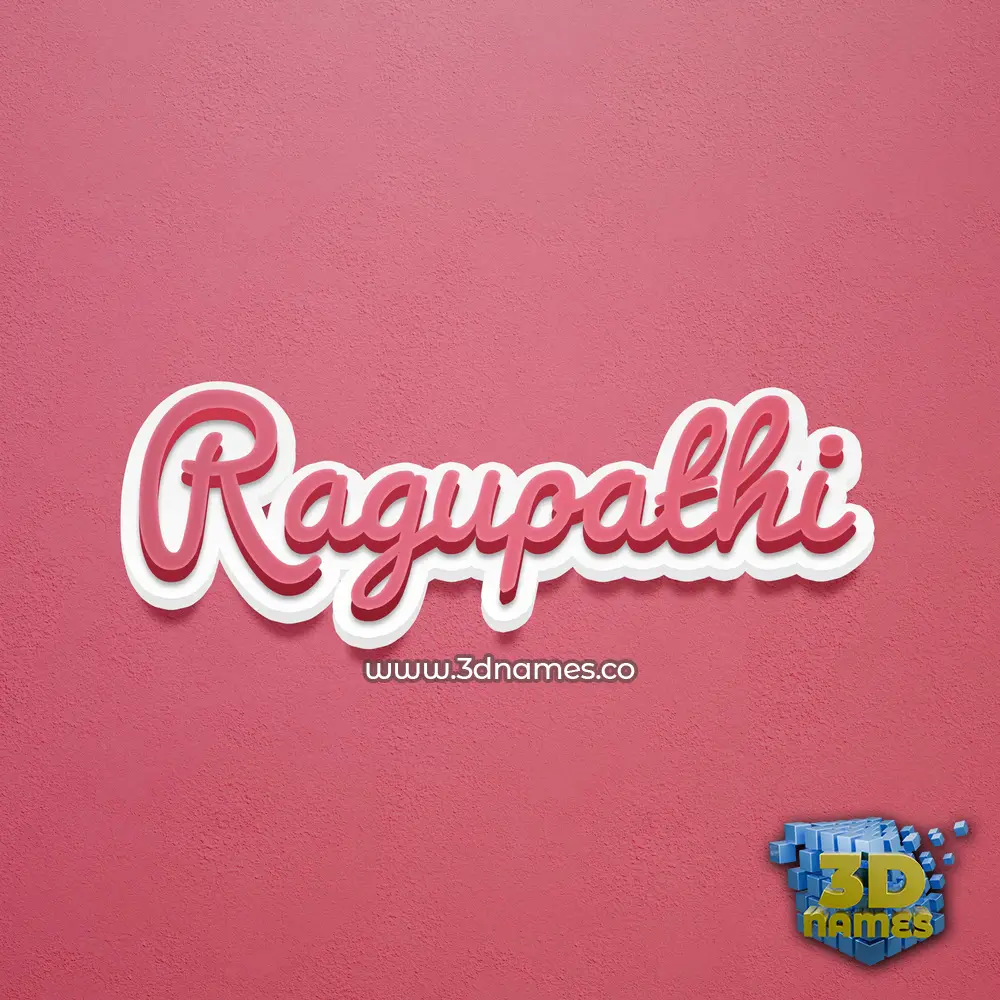 ragupathi in Red Scribble style - 3D name wallpaper