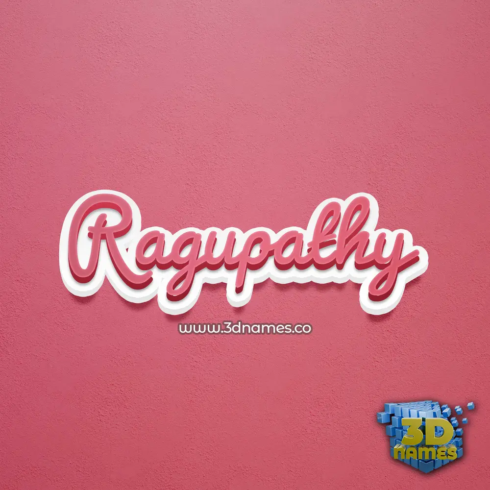 ragupathy in Red Scribble style - 3D name wallpaper