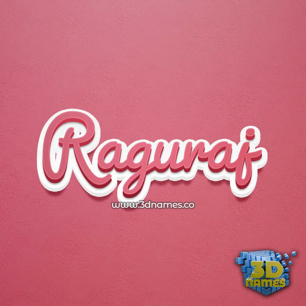 raguraj in Red Scribble style - 3D name wallpaper