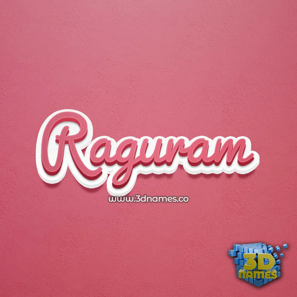 raguram in Red Scribble style - 3D name wallpaper