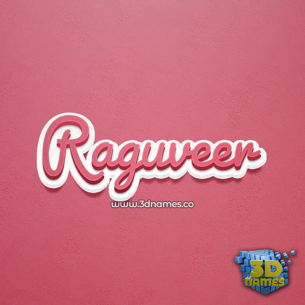 raguveer in Red Scribble style - 3D name wallpaper