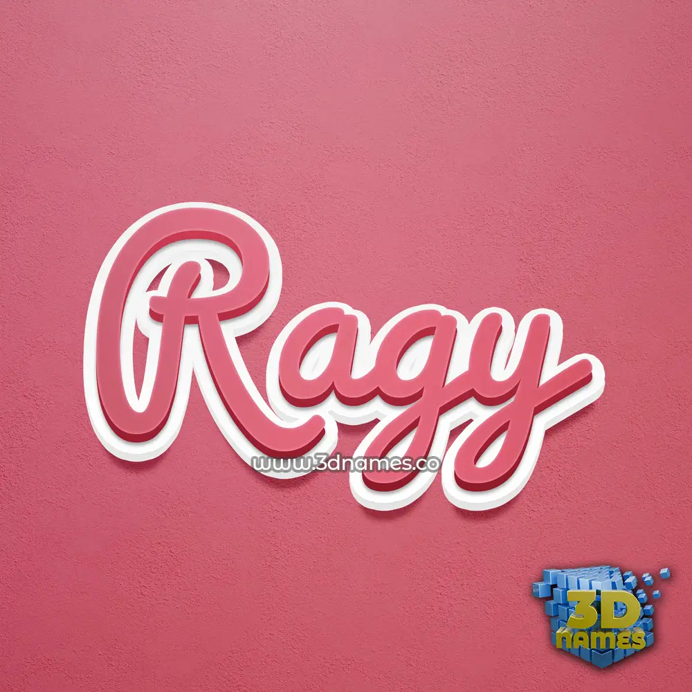 ragy in Red Scribble style - 3D name wallpaper
