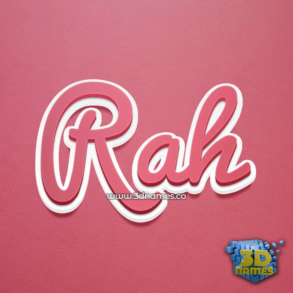 rah in Red Scribble style - 3D name wallpaper