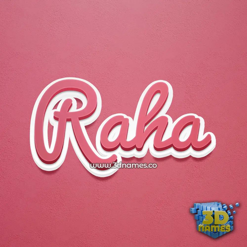 raha in Red Scribble style - 3D name wallpaper