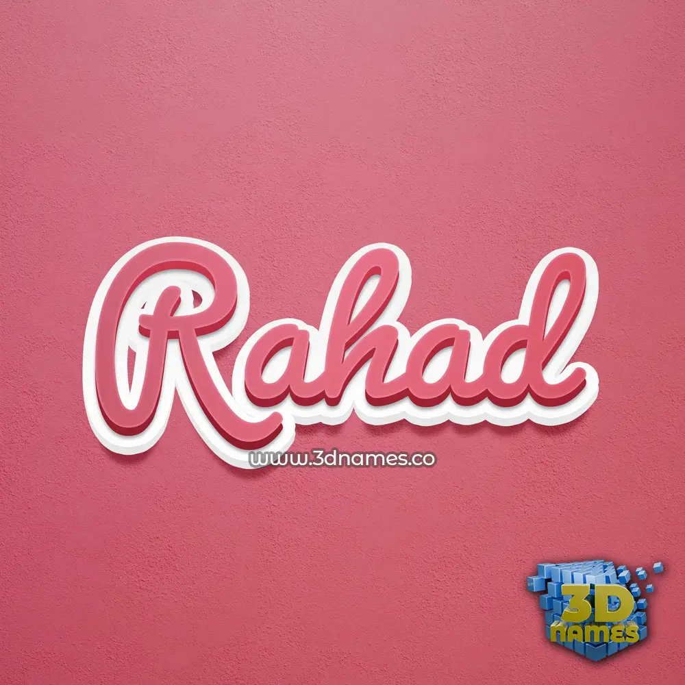 rahad in Red Scribble style - 3D name wallpaper