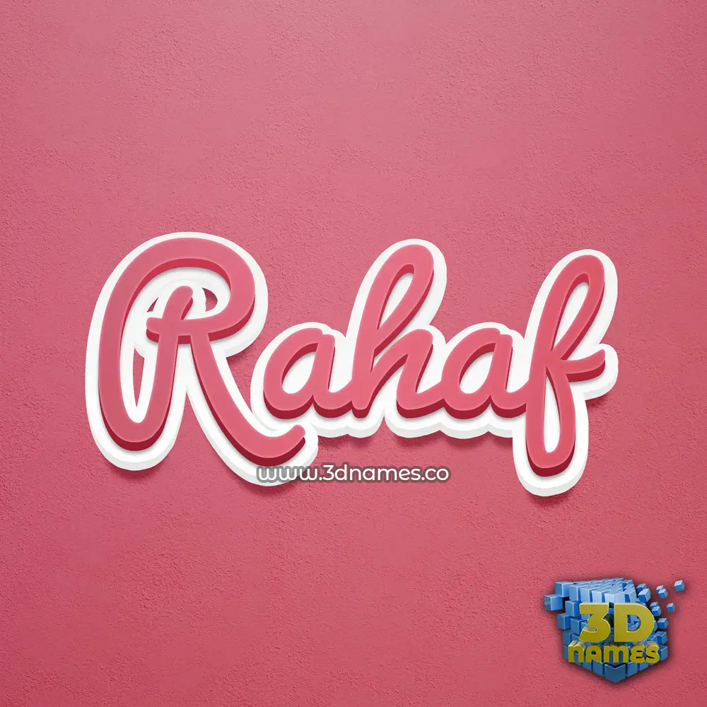 rahaf in Red Scribble style - 3D name wallpaper
