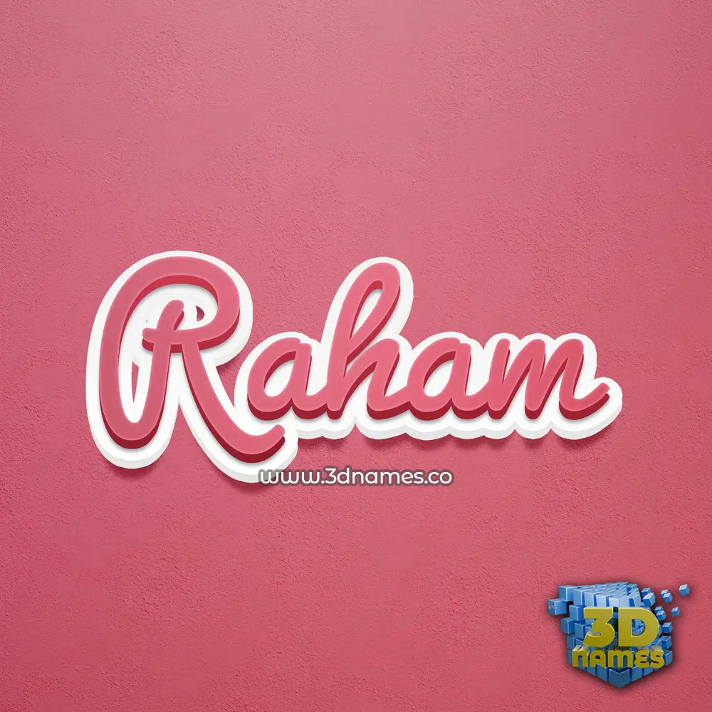 raham in Red Scribble style - 3D name wallpaper