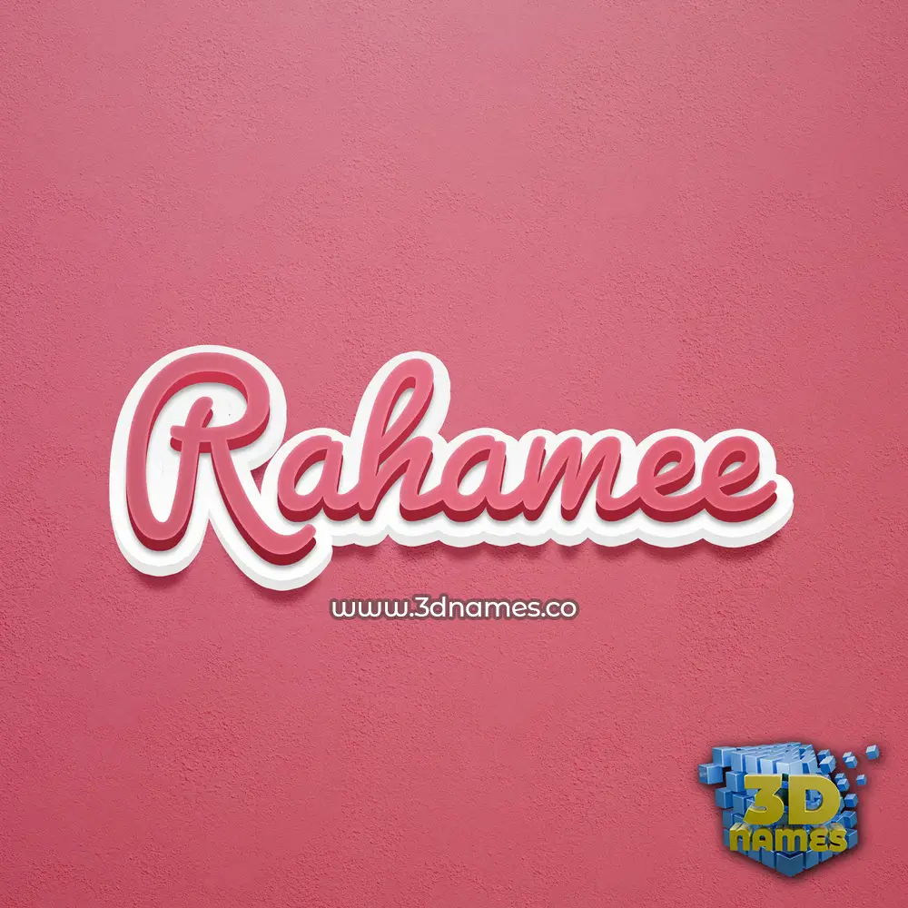 rahamee in Red Scribble style - 3D name wallpaper