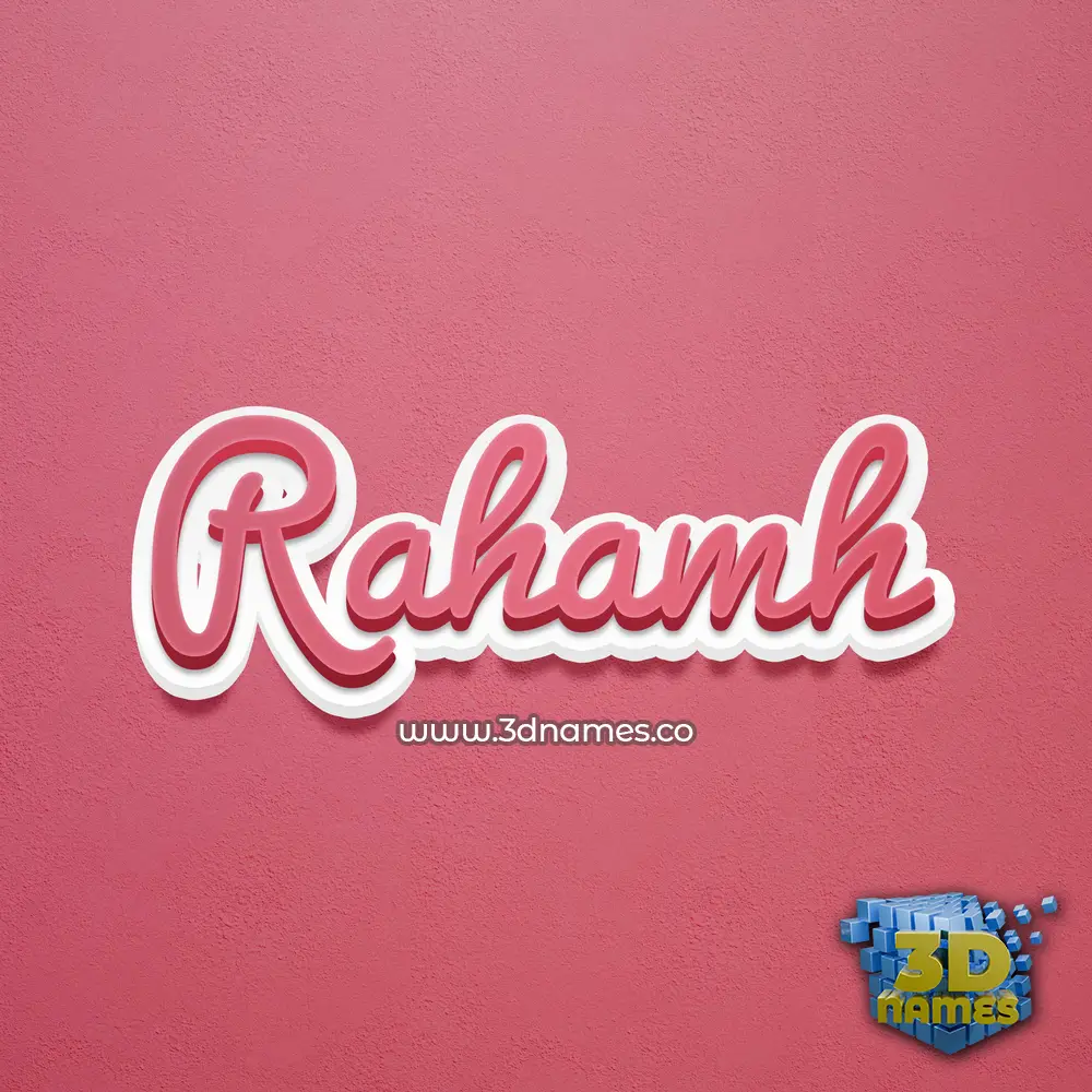 rahamh in Red Scribble style - 3D name wallpaper
