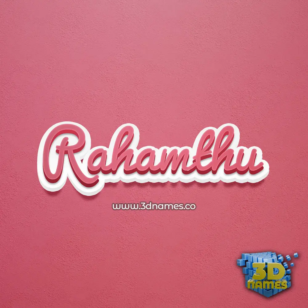 rahamthu in Red Scribble style - 3D name wallpaper