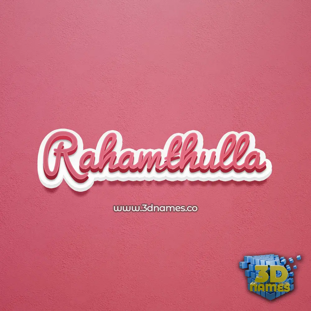 rahamthulla in Red Scribble style - 3D name wallpaper
