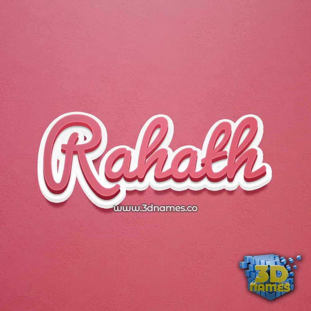 rahath in Red Scribble style - 3D name wallpaper