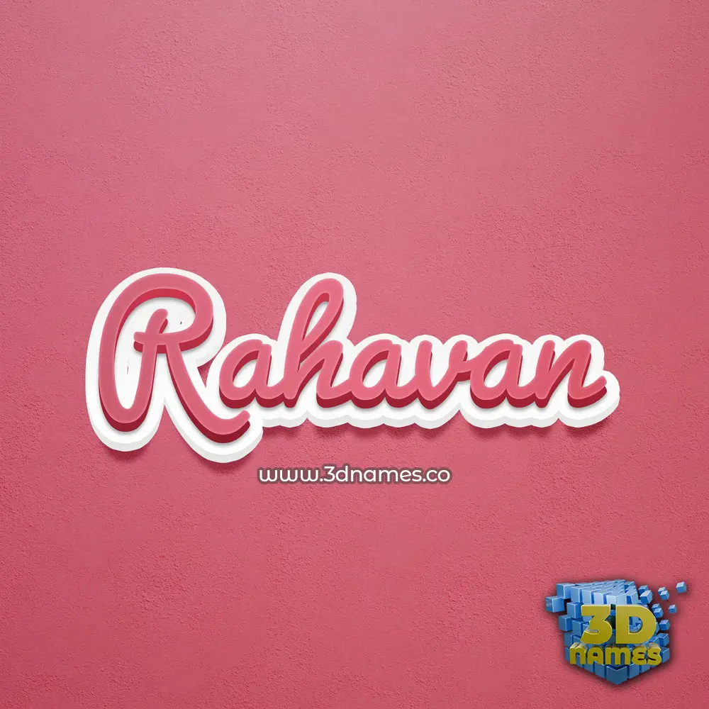 rahavan in Red Scribble style - 3D name wallpaper
