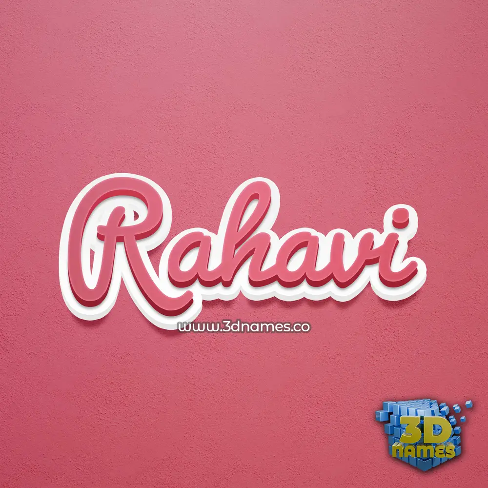 rahavi in Red Scribble style - 3D name wallpaper