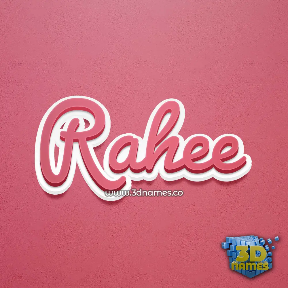 rahee in Red Scribble style - 3D name wallpaper