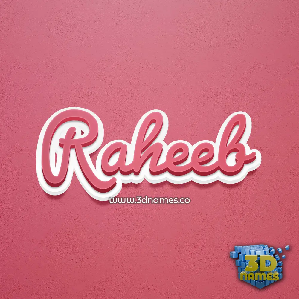 raheeb in Red Scribble style - 3D name wallpaper