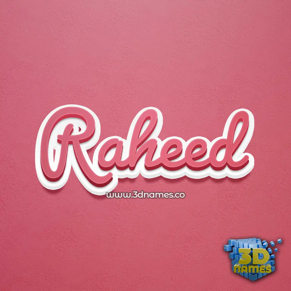 raheed in Red Scribble style - 3D name wallpaper
