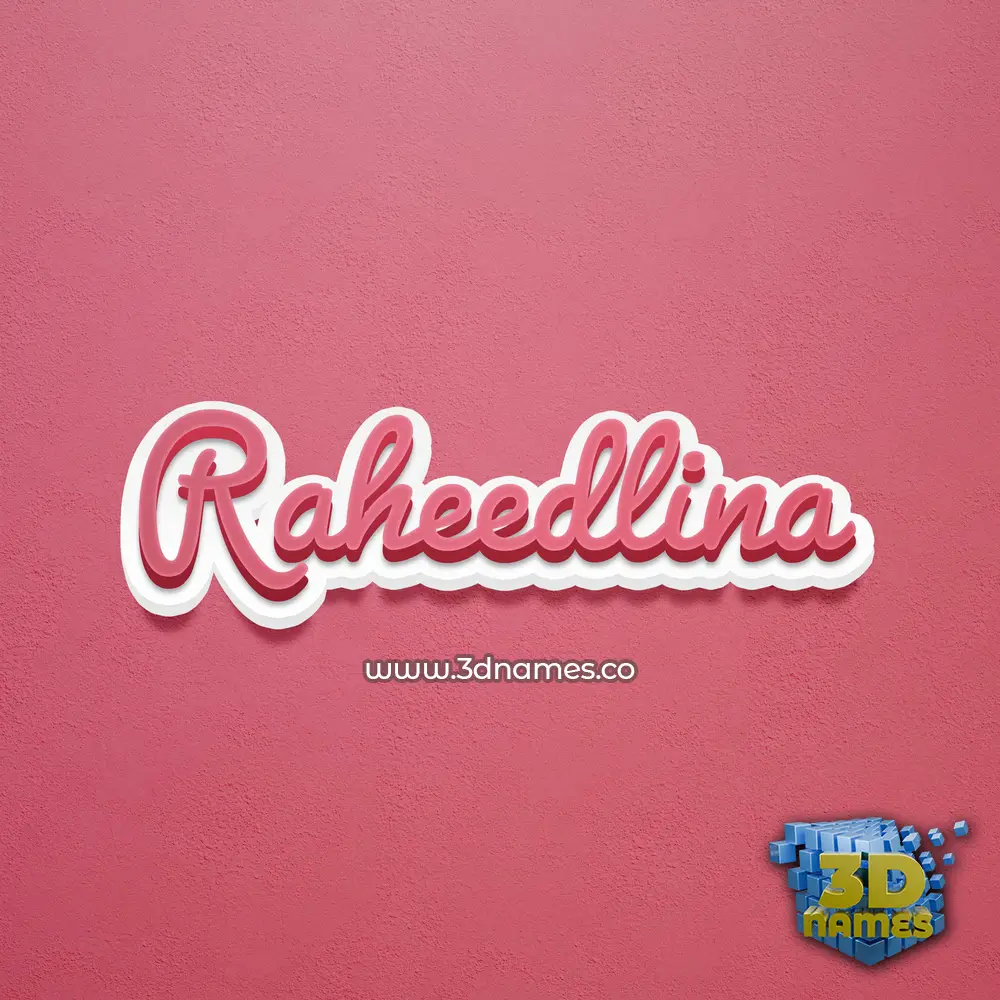 raheedlina in Red Scribble style - 3D name wallpaper