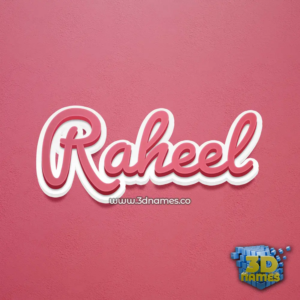 raheel in Red Scribble style - 3D name wallpaper