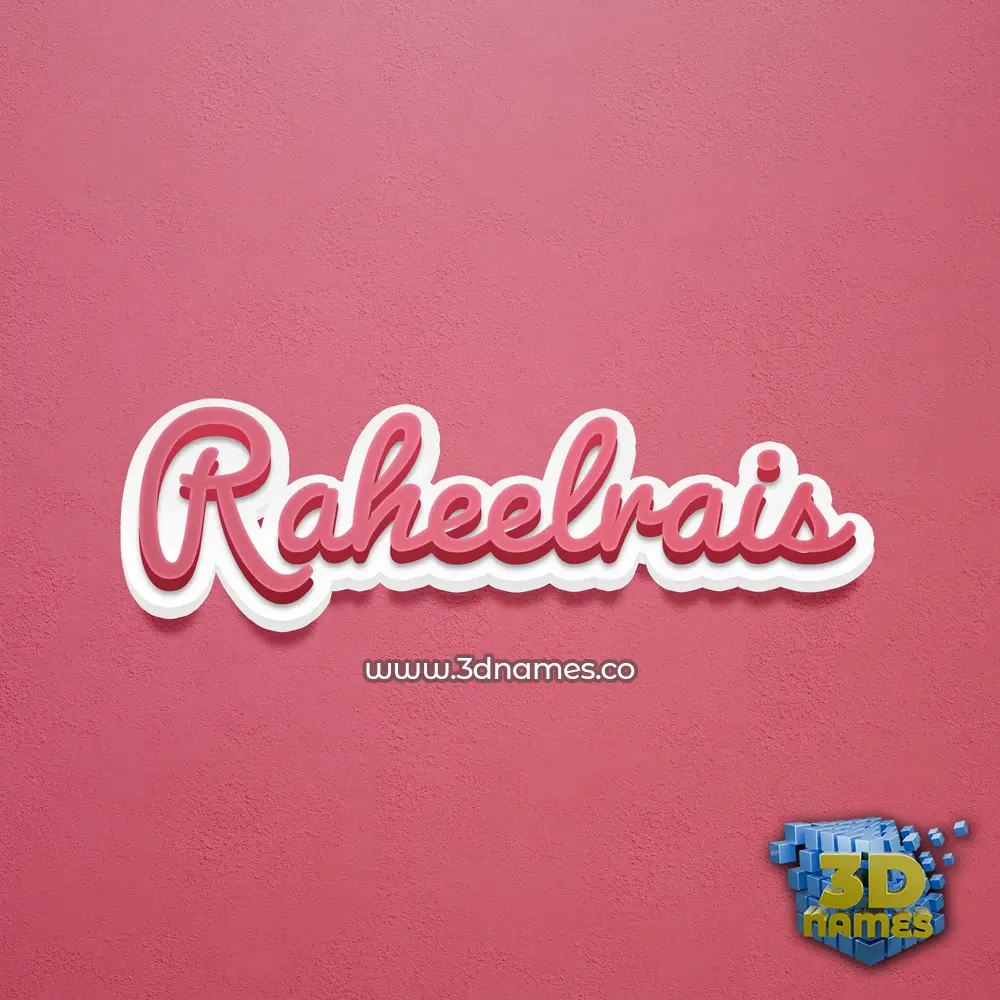 raheelrais in Red Scribble style - 3D name wallpaper