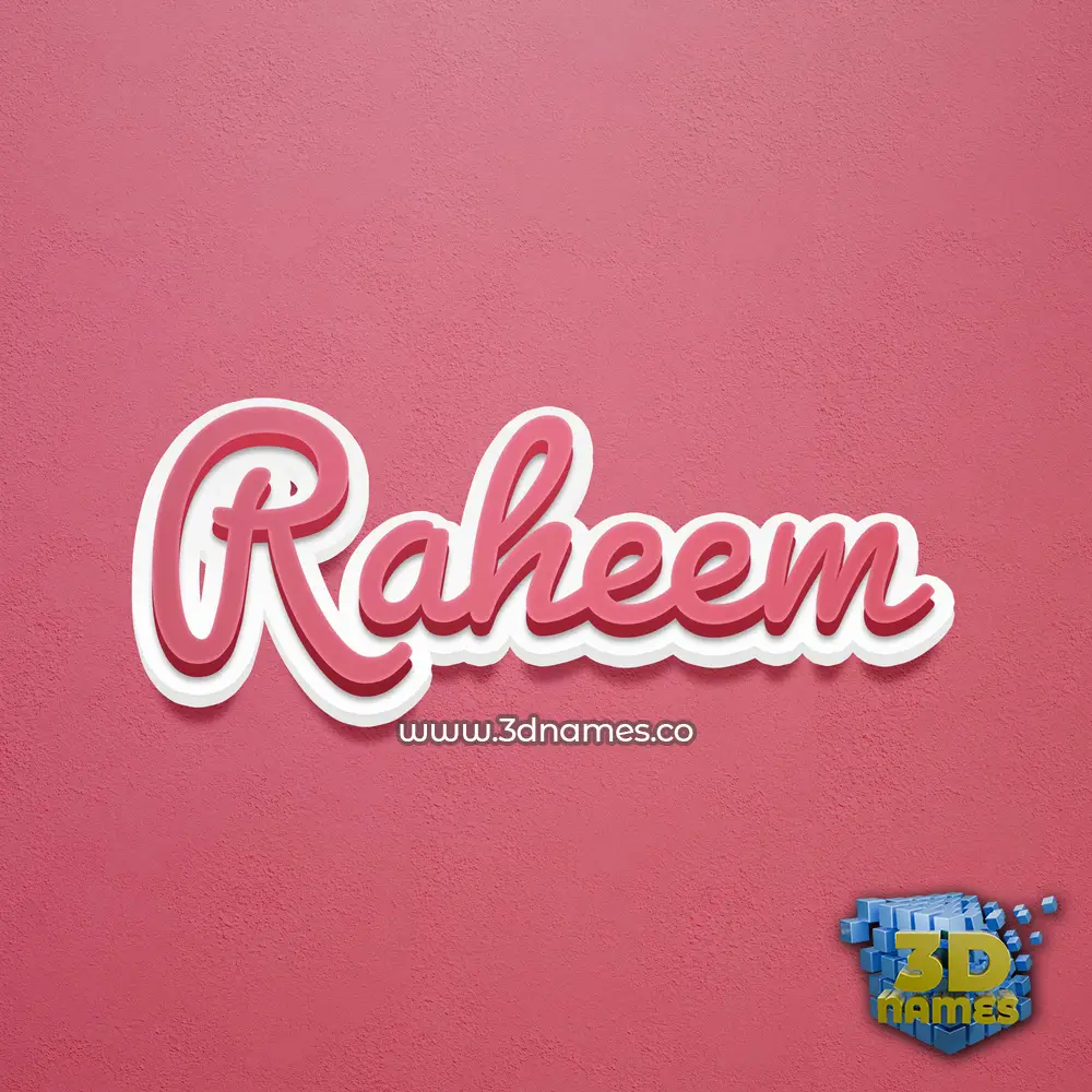 raheem in Red Scribble style - 3D name wallpaper