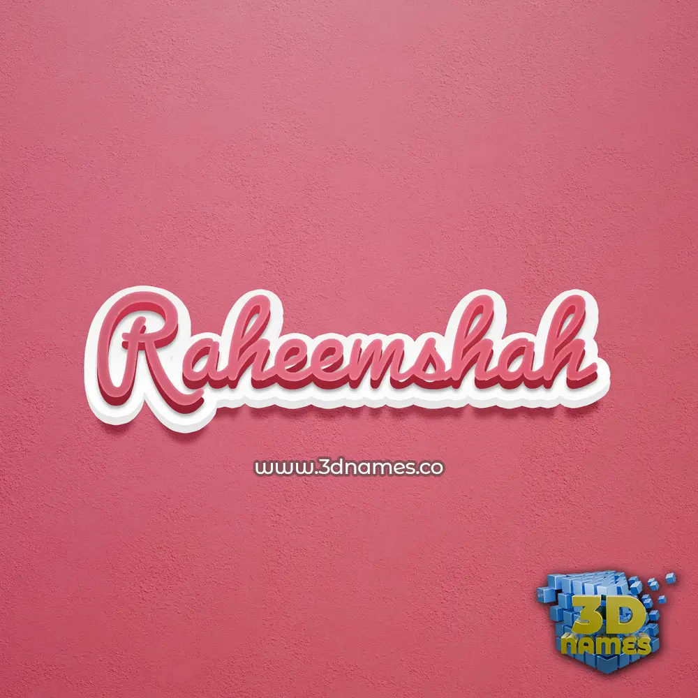 raheemshah in Red Scribble style - 3D name wallpaper