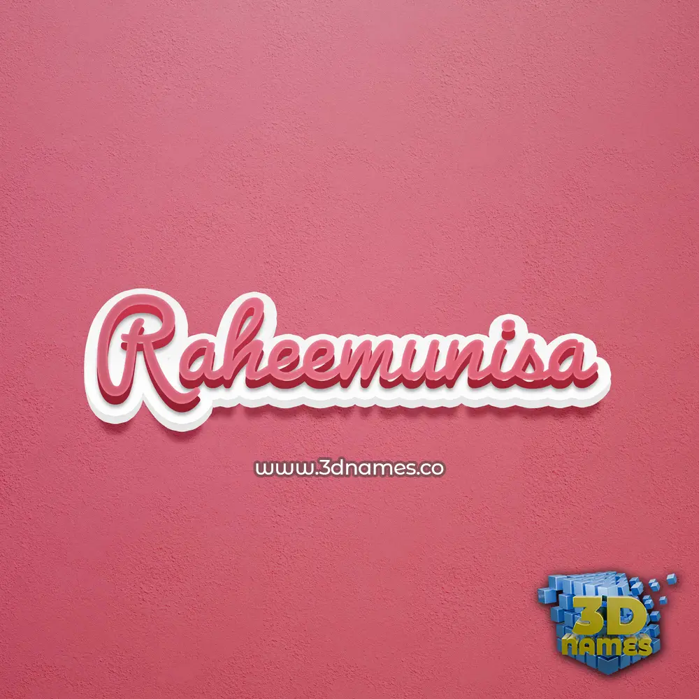 raheemunisa in Red Scribble style - 3D name wallpaper