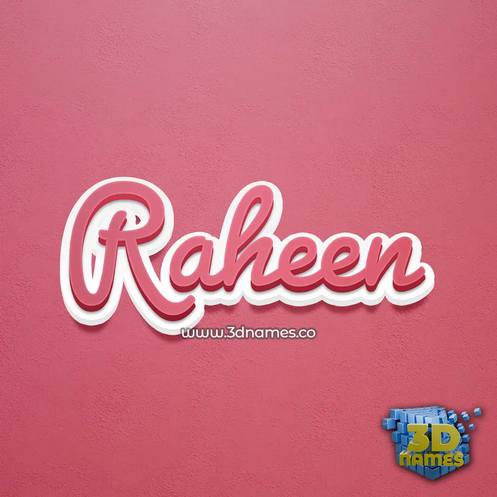 raheen in Red Scribble style - 3D name wallpaper