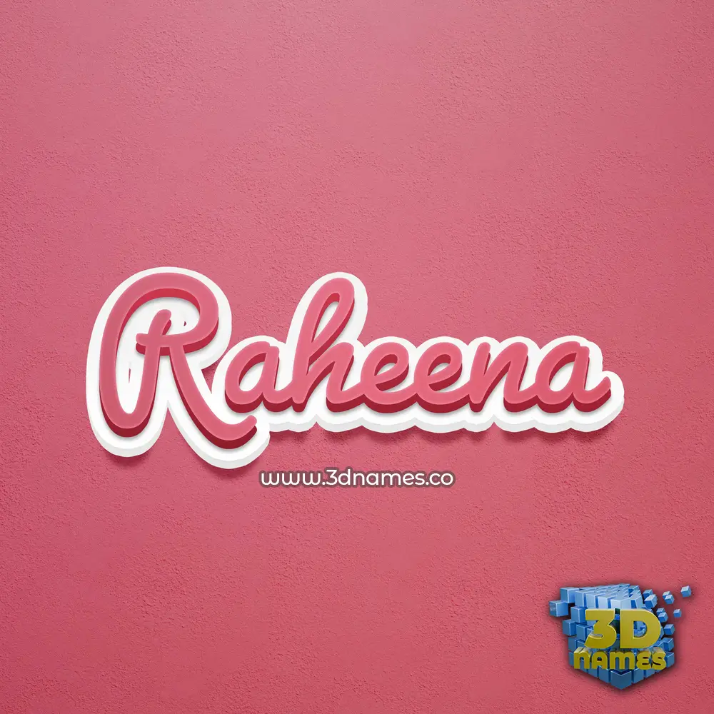 raheena in Red Scribble style - 3D name wallpaper
