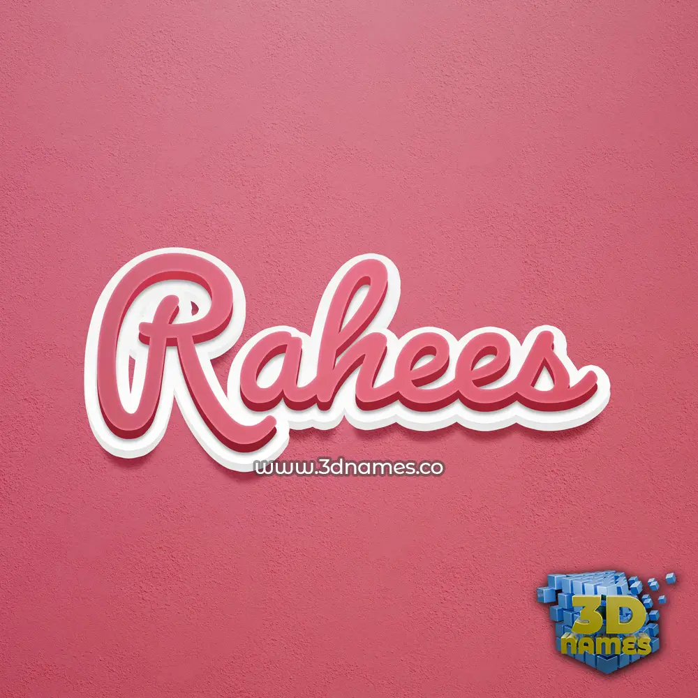 rahees in Red Scribble style - 3D name wallpaper